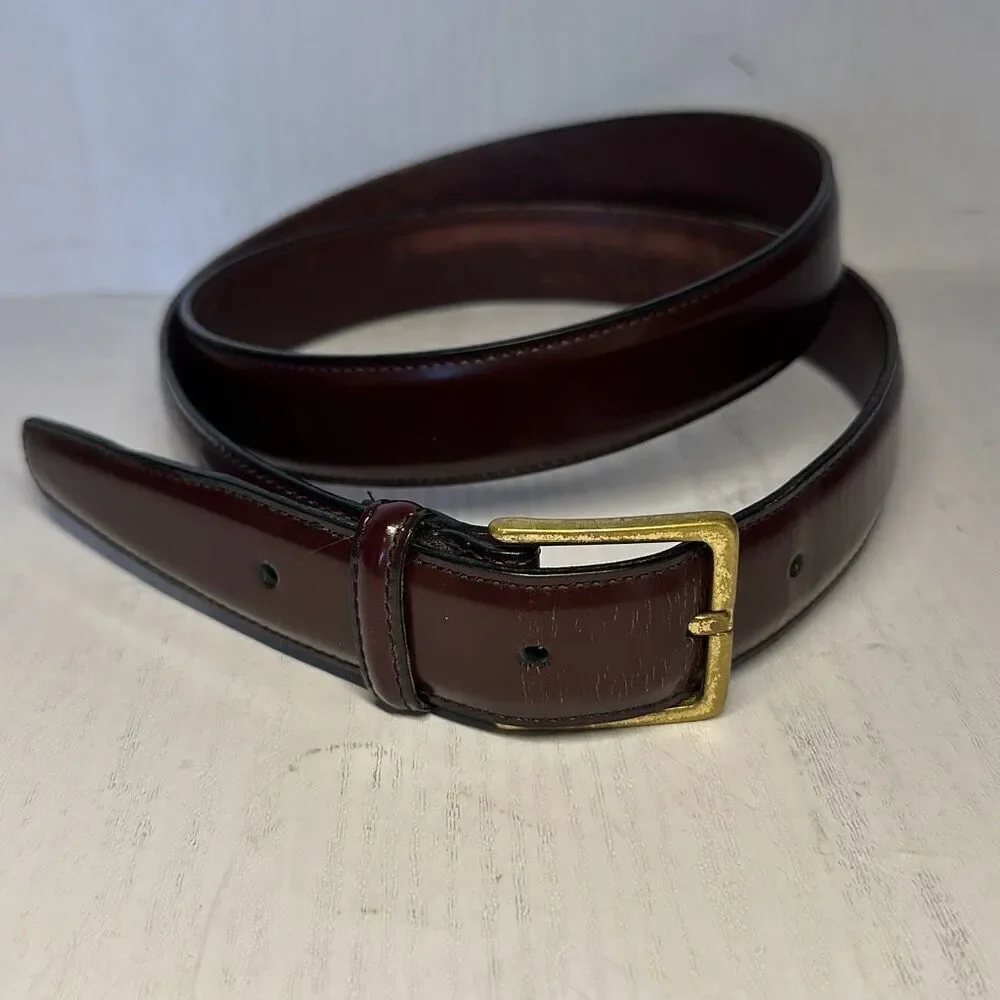 Brighton Genuine Leather Belt‎ Mens 40 Brown Solid Brass Buckle English Calf